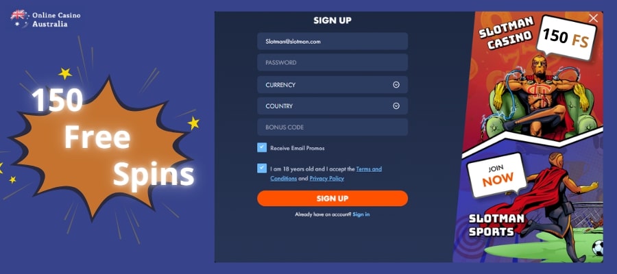 How to Get Your 150 Free Spins Bonus at Slotman Casino